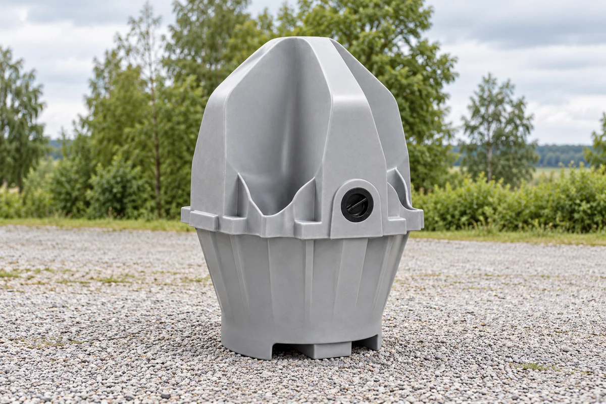 AI-generert produktillustrasjon av urinal for 4 personer